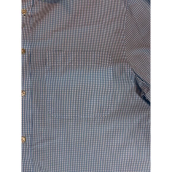 Peter Millar Mens Blue Checkered Dress Shirt Size M - Picture 3 of 16